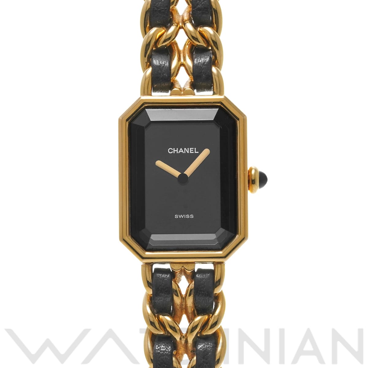 シャネル プルミエール L H0001 ブラック レディース 時計 【中古】【wristwatch】