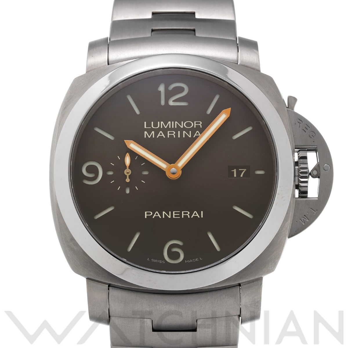 パネライ ルミノールマリーナ 1950 3デイズ オートマティック チタニオ PAM00352 ブラウン メンズ 時計 【中古】【wristwatch】
