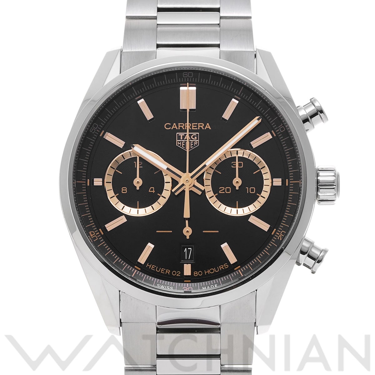 タグ ホイヤー カレラ キャリバーホイヤー02 クロノグラフ ジャパンリミテッドエディション CBN2019.BA0642 ブラック メンズ 時計 【中古】【wristwatch】