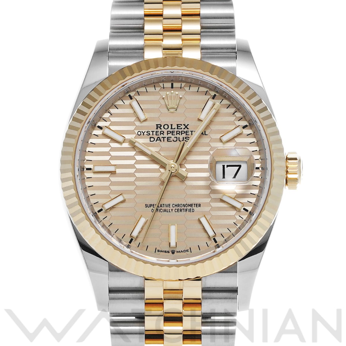 ロレックス デイトジャスト 36 126233 ゴールデン フルーテッドモチーフ メンズ 時計 【中古】【wristwatch】