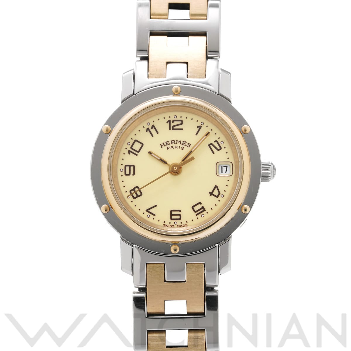 エルメス クリッパー CL4.220 アイボリー レディース 時計 【中古】【wristwatch】