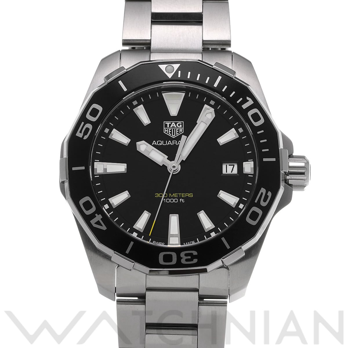 タグ ホイヤー アクアレーサー クォーツ WAY111A.BA0928 ブラック メンズ 時計 【中古】【wristwatch】