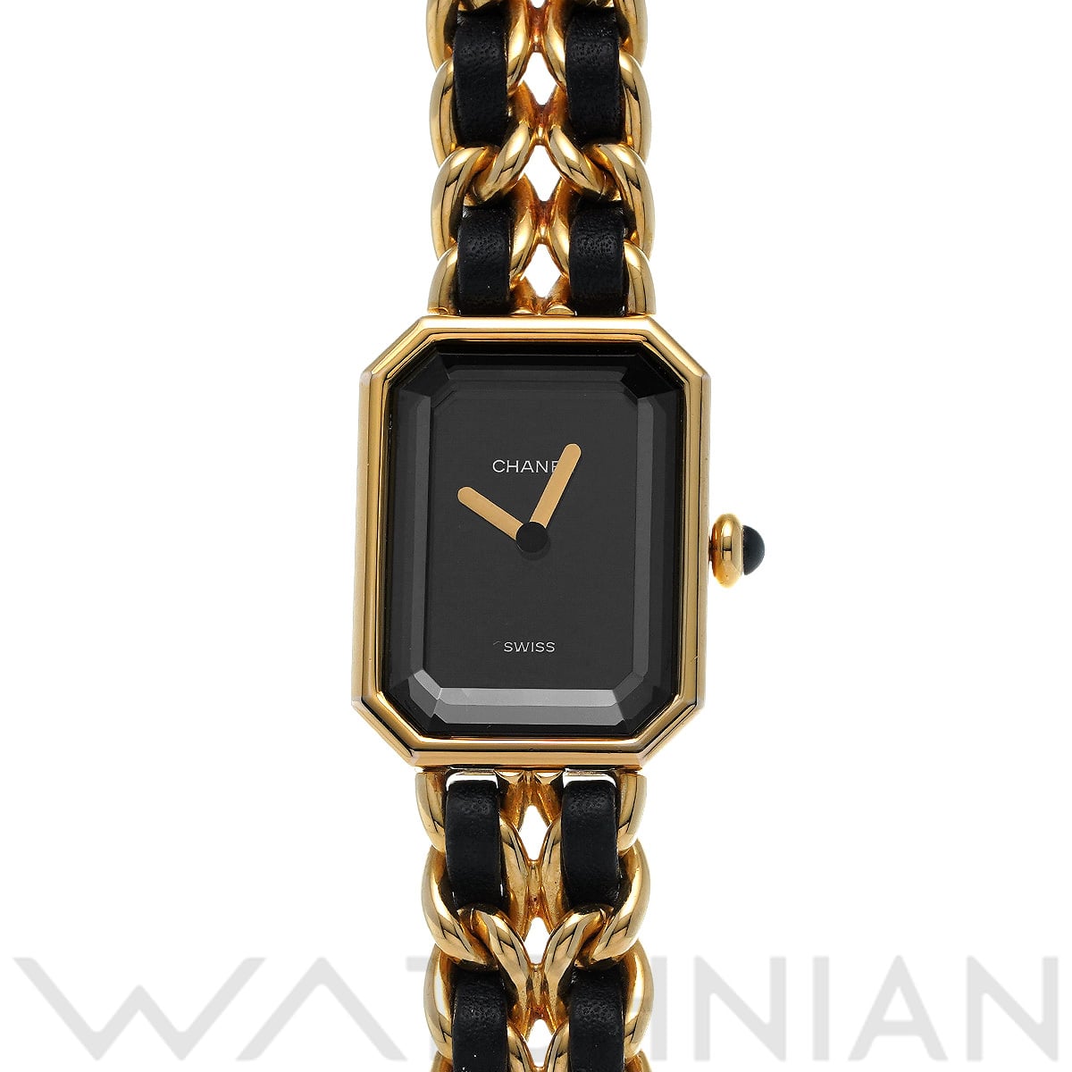 シャネル プルミエール L H0001 ブラック レディース 時計 【中古】【wristwatch】
