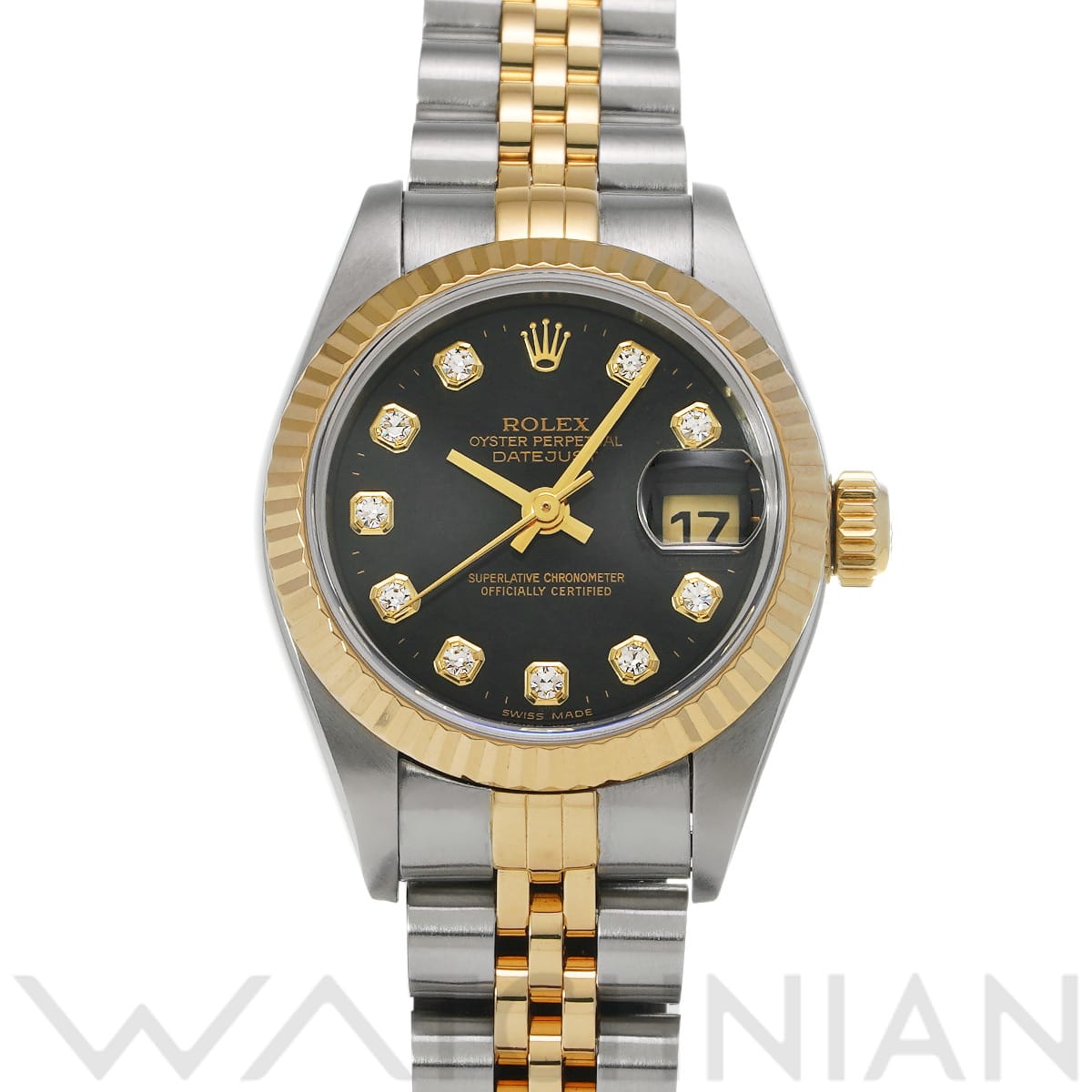 ロレックス デイトジャスト 79173G ブラック/ダイヤモンド レディース 時計 【中古】【wristwatch】