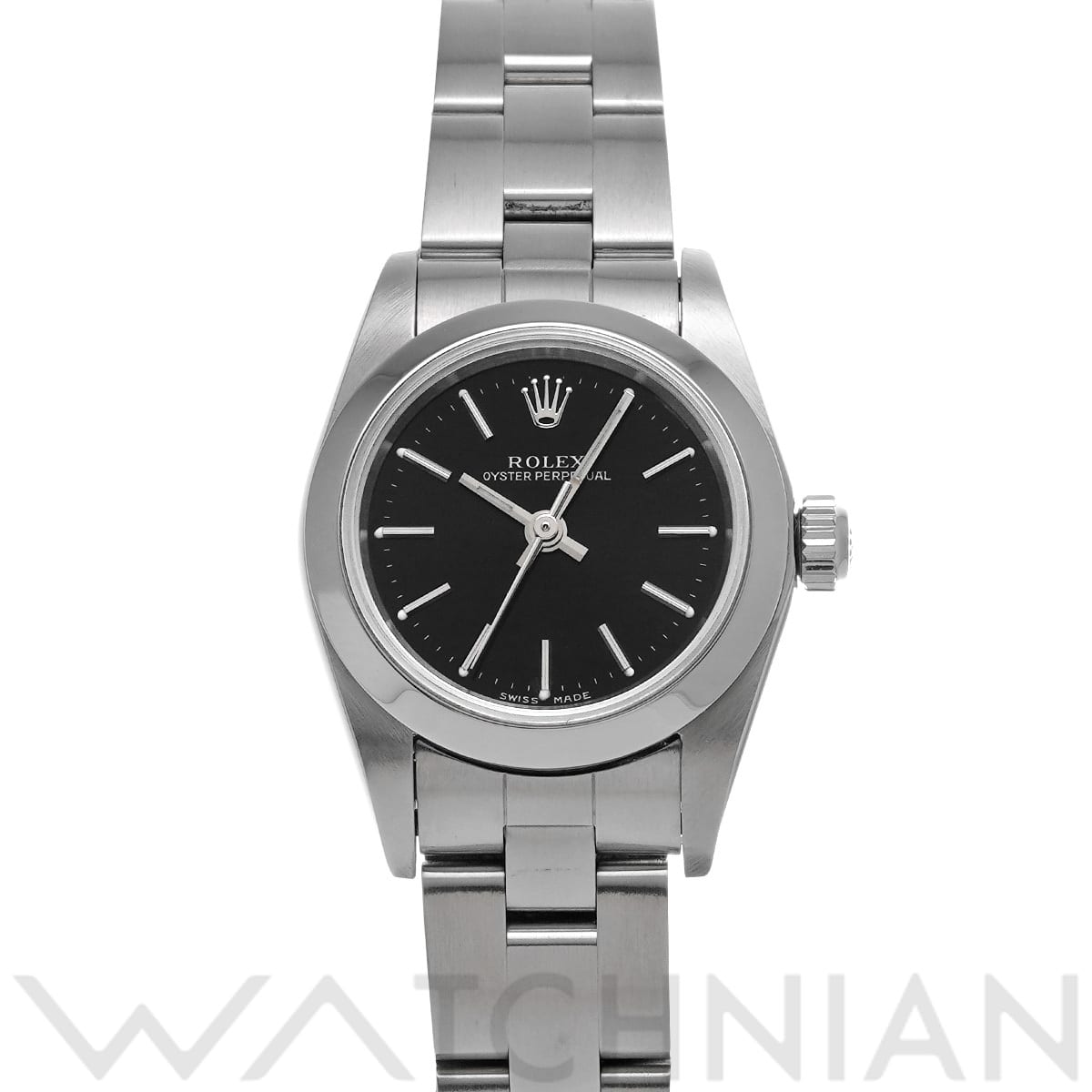 ロレックス オイスターパーペチュアル 76080 ブラック レディース 時計 【中古】【wristwatch】