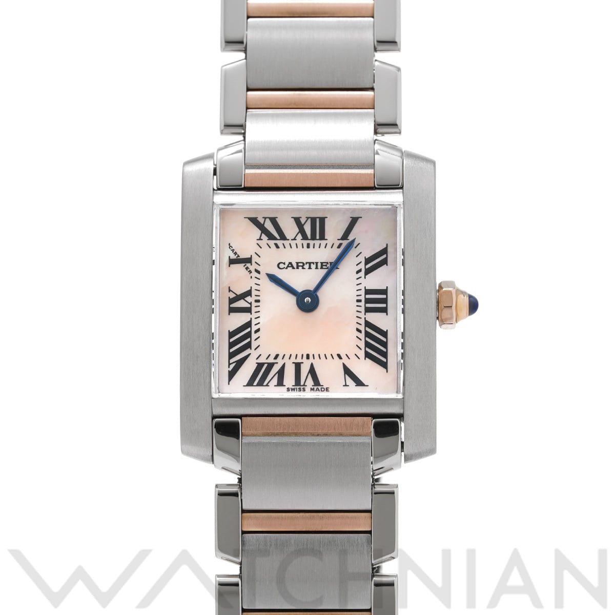 カルティエ タンク フランセーズ SM W51027Q4 ピンクシェル レディース 時計 【中古】【wristwatch】