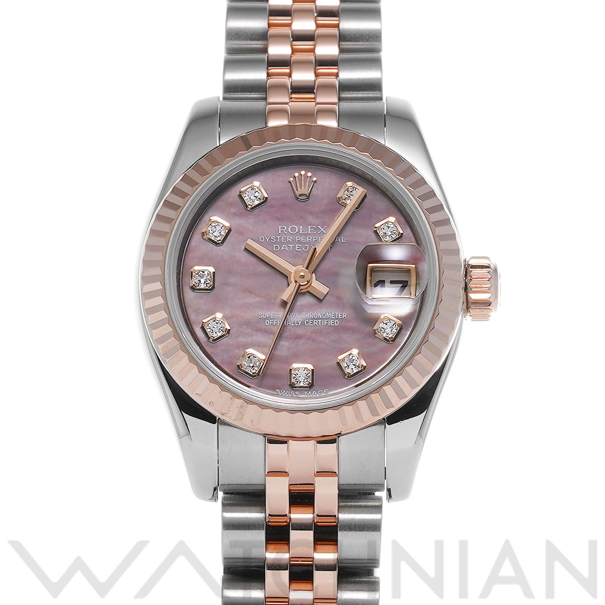 ロレックス レディ デイトジャスト 179171NG ブラックシェル/ダイヤモンド レディース 時計 【中古】【wristwatch】