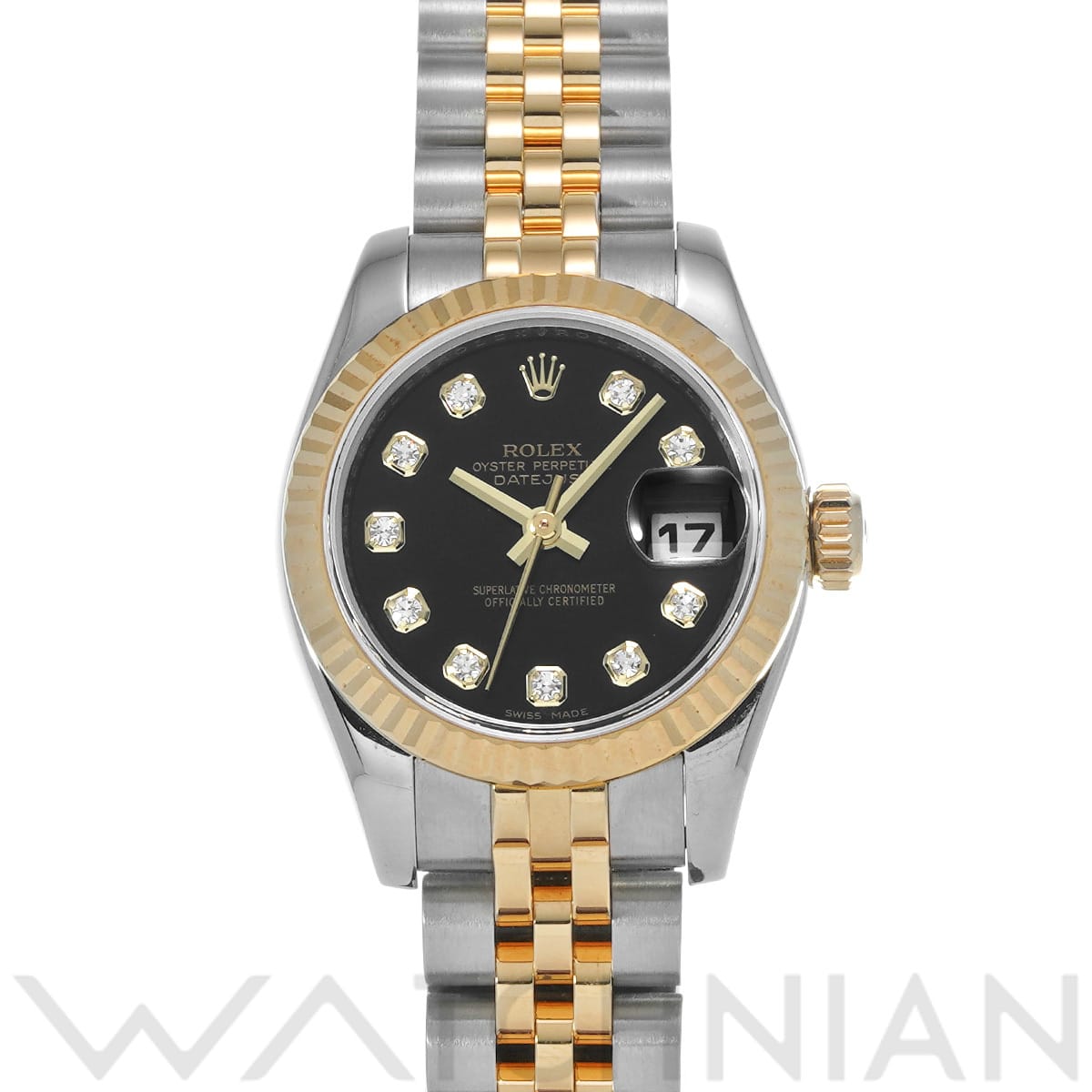 ロレックス レディ デイトジャスト 26 179173G ブラック/ダイヤモンド レディース 時計 【中古】【wristwatch】