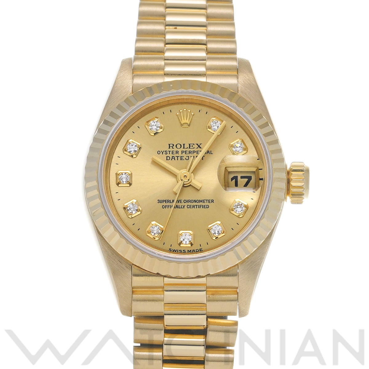 ロレックス デイトジャスト 69178G シャンパン/ダイヤモンド レディース 時計 【中古】【wristwatch】