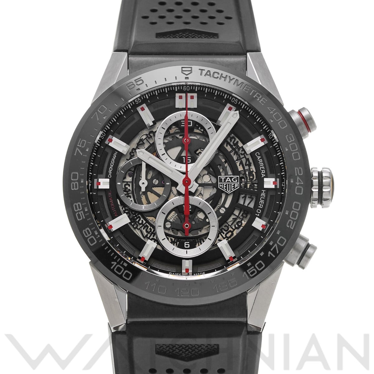 タグ ホイヤー カレラ キャリバーホイヤー01 クロノグラフ CAR201V.FT6046 ブラック メンズ 時計 【中古】【wristwatch】