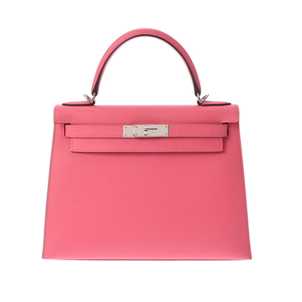 エルメス ケリー 28 外縫い ローズアザレ/パラジウム金具 ヴォーエプソン レディース バッグ 【中古】【bag】