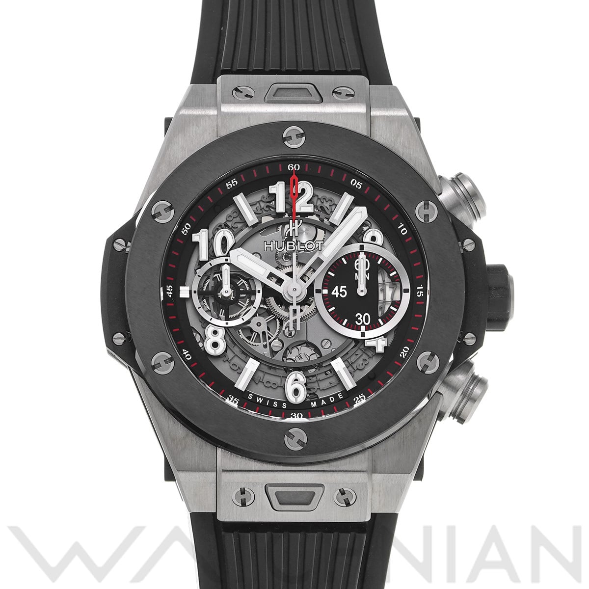 ウブロ ビッグバン ウニコ チタニウム セラミック 411.NM.1170.RX マットブラックスケルトン メンズ 時計 【中古】【wristwatch】