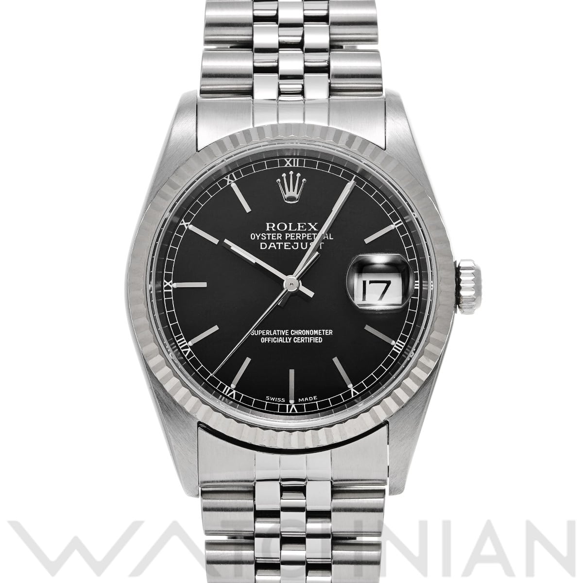 ロレックス デイトジャスト 16234 ブラック メンズ 時計 【中古】【wristwatch】