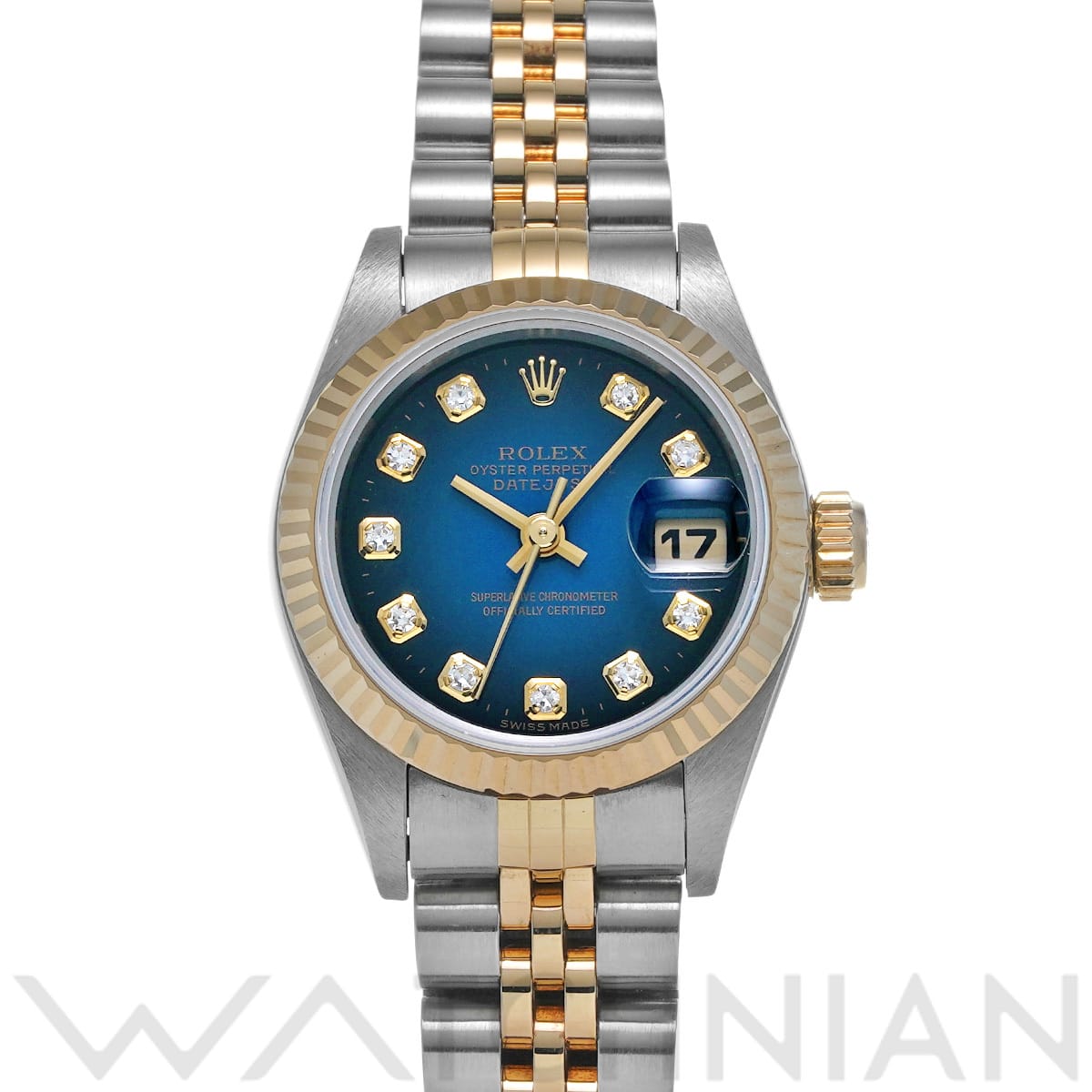 ロレックス デイトジャスト 69173G ブルー・グラデーション/ダイヤモンド レディース 時計 【中古】【wristwatch】