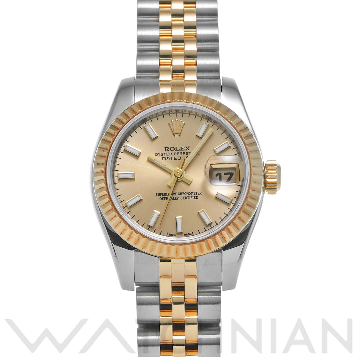 ロレックス レディ デイトジャスト 26 179173 シャンパン レディース 時計 【中古】【wristwatch】