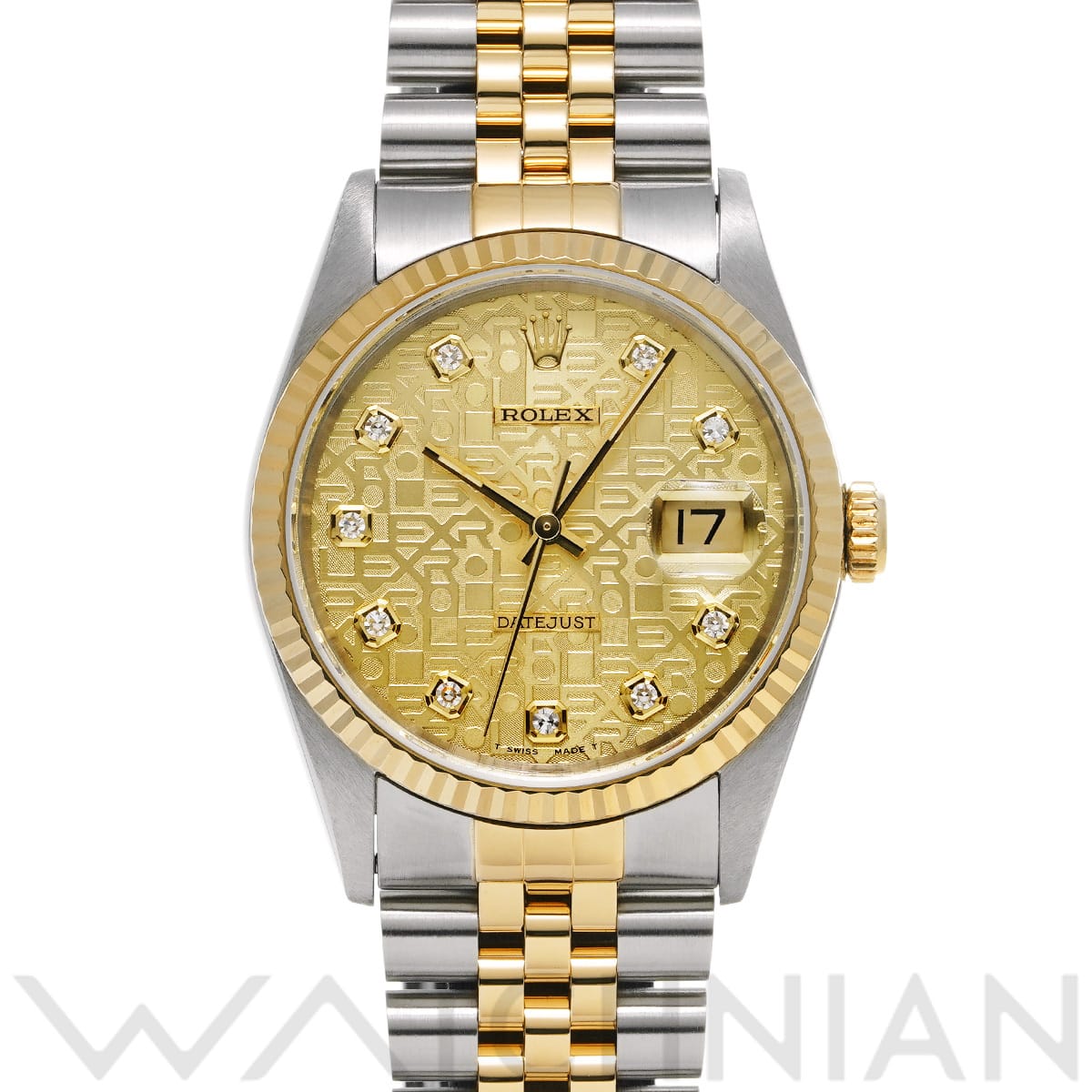 ロレックス デイトジャスト 16233G シャンパンコンピュータ/ダイヤモンド メンズ 時計 【中古】【wristwatch】