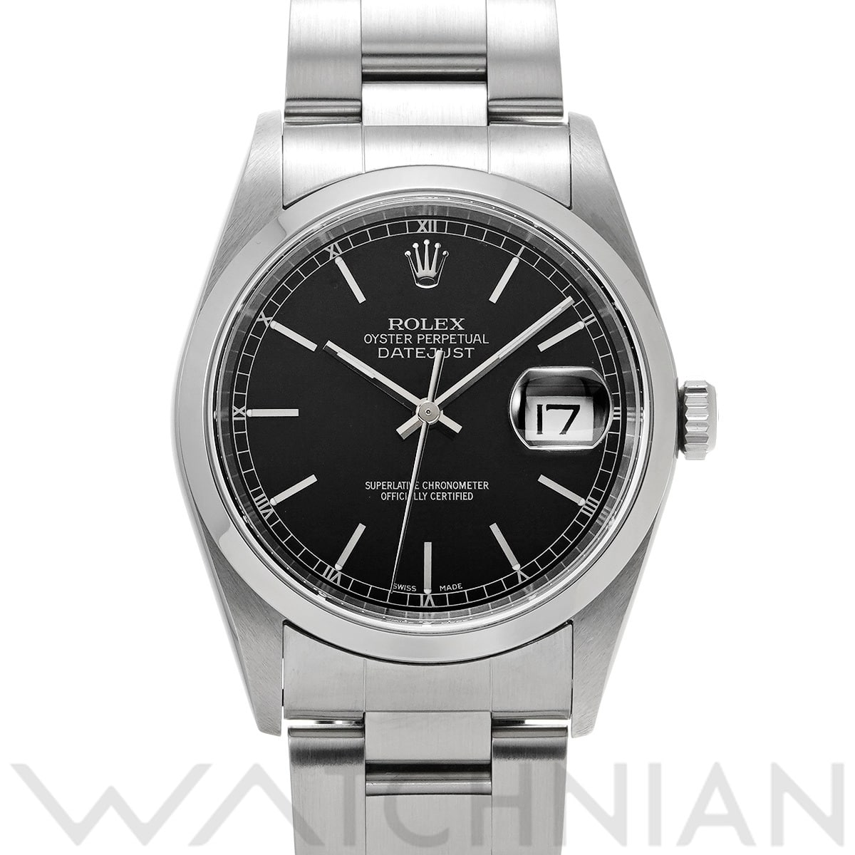 ロレックス デイトジャスト 16200 ブラック メンズ 時計 【中古】【wristwatch】