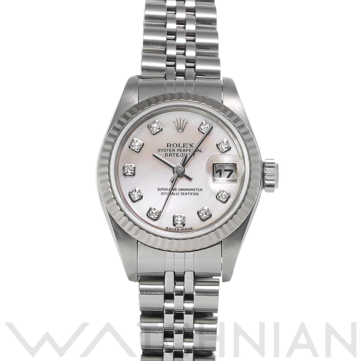 ロレックス デイトジャスト 79174NG ホワイトシェル/ダイヤモンド レディース 時計 【中古】【wristwatch】