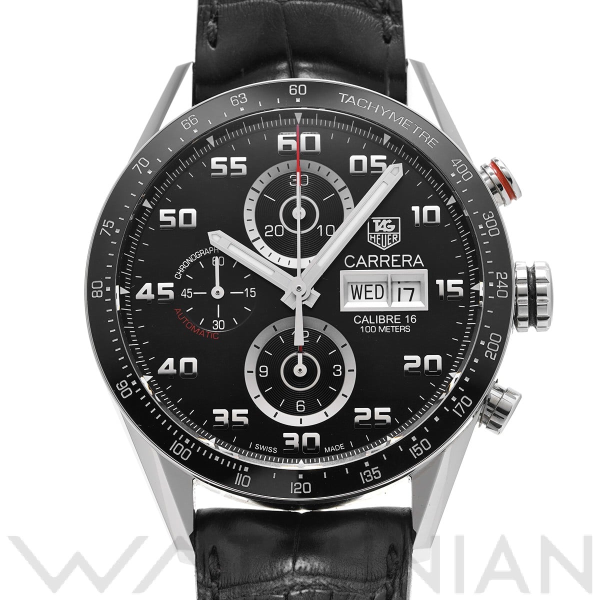 タグ ホイヤー カレラ キャリバー16 クロノグラフ デイデイト CV2A1R.FC6235 ブラック メンズ 時計 【中古】【wristwatch】