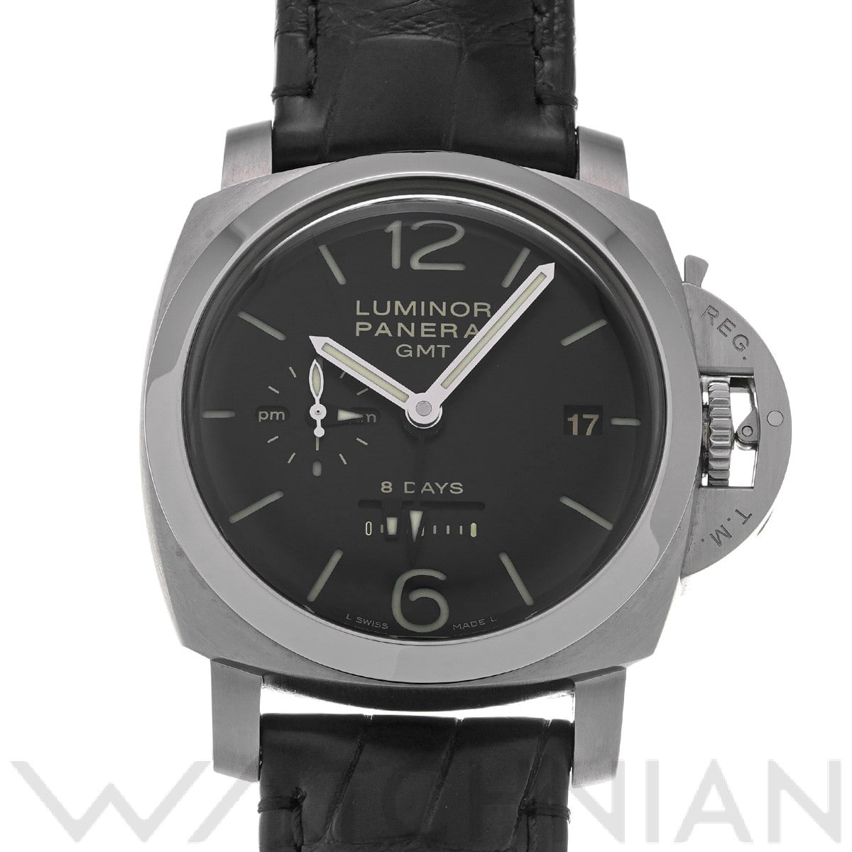 パネライ ルミノール 1950 8デイズ GMT PAM00233 ブラック メンズ 時計 【中古】【wristwatch】