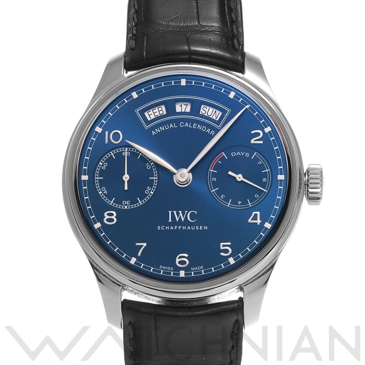 IWC ポルトギーゼ アニュアルカレンダー IW503502 ブルー メンズ 時計 【中古】【wristwatch】