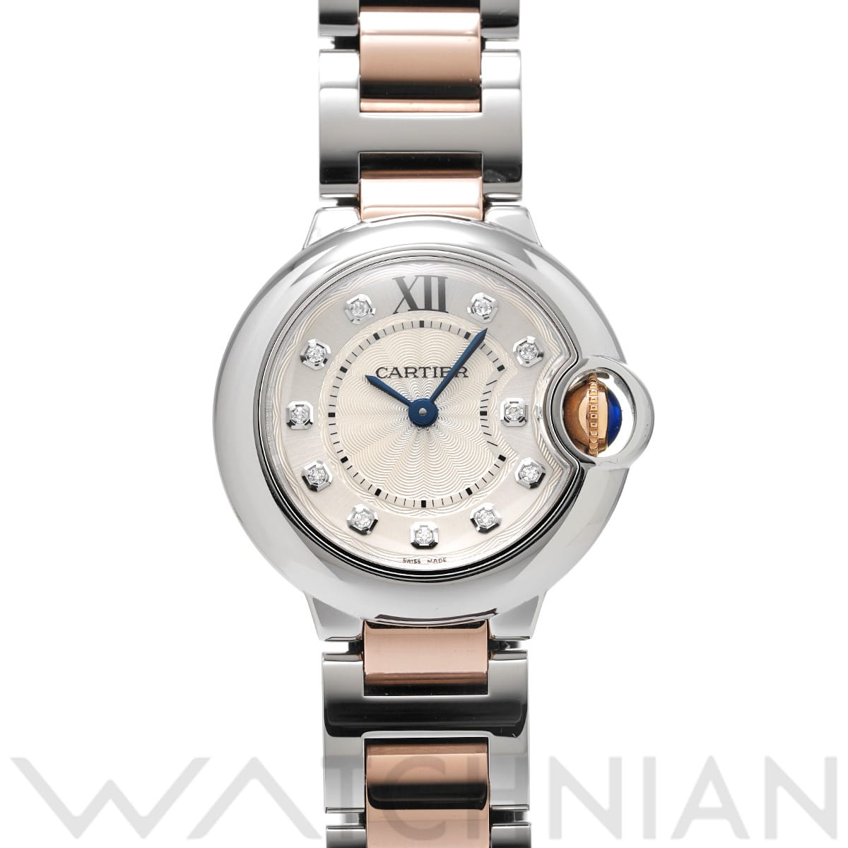 カルティエ バロンブルー ドゥ カルティエ 28mm WE902030 シルバー/ダイヤモンド レディース 時計 【中古】【wristwatch】