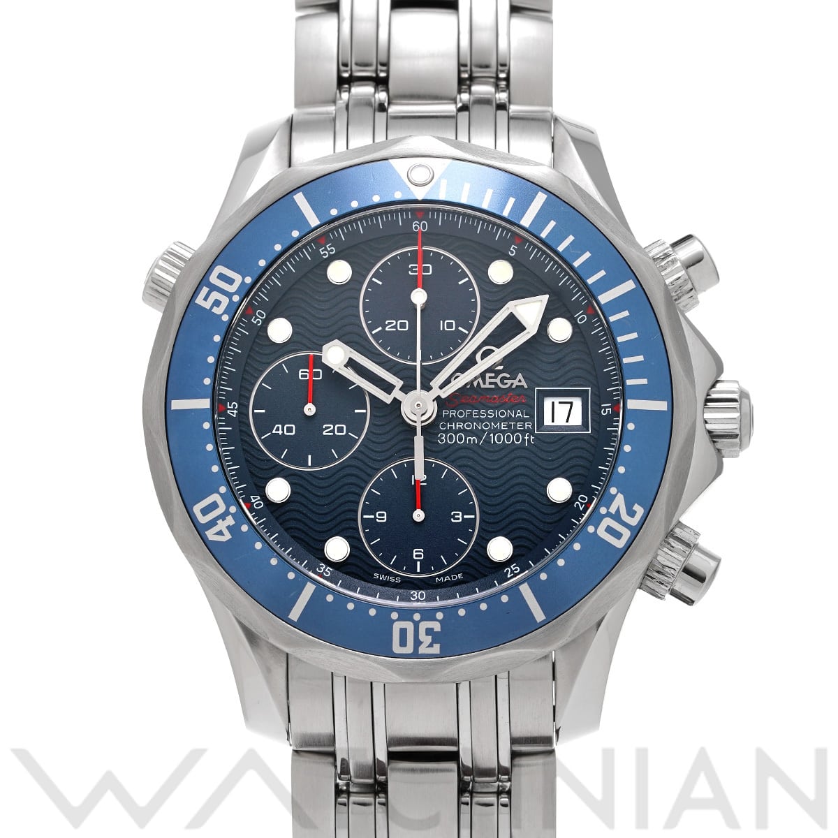 オメガ シーマスター ダイバー300 クロノグラフ 2225.80 ブルー メンズ 時計 【中古】【wristwatch】