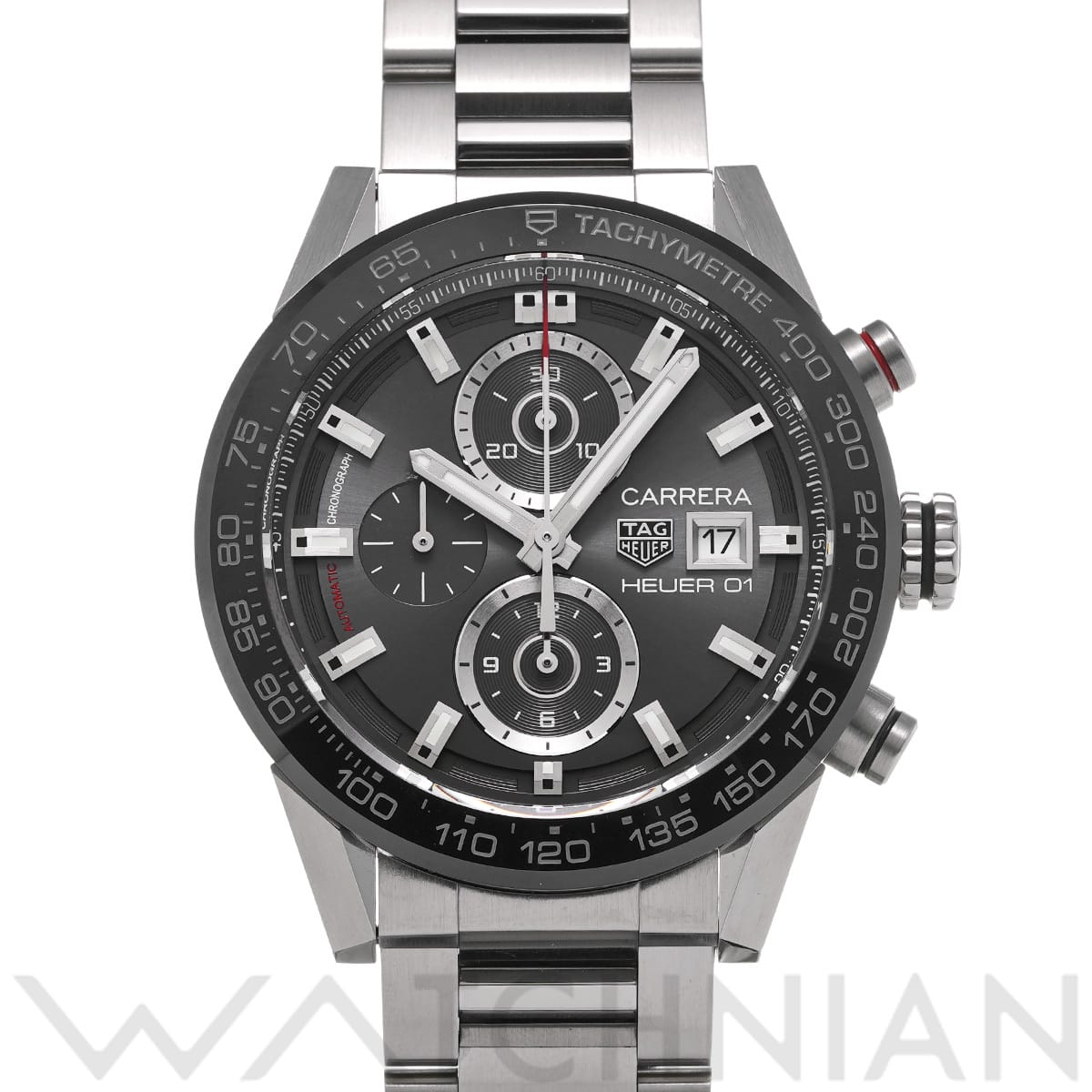 タグ ホイヤー カレラ キャリバーホイヤー01 クロノグラフ CAR201W.BA0714 グレー メンズ 時計 【中古】【wristwatch】