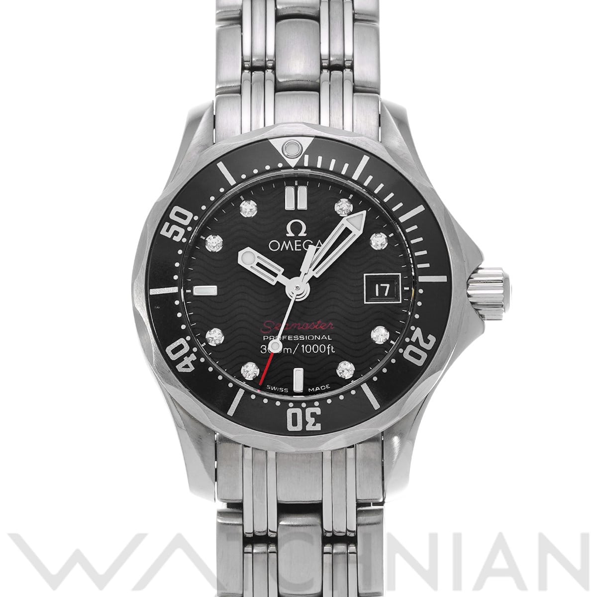 オメガ シーマスター ダイバー300 クォーツ 212.30.28.61.51.001 ブラック/ダイヤモンド レディース 時計 【中古】【wristwatch】