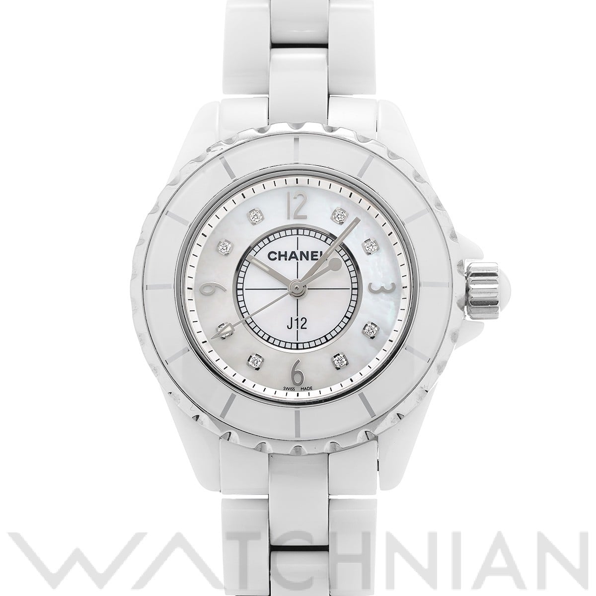 シャネル J12 33MM H2422 ホワイトシェル/ダイヤモンド レディース 時計 【中古】【wristwatch】