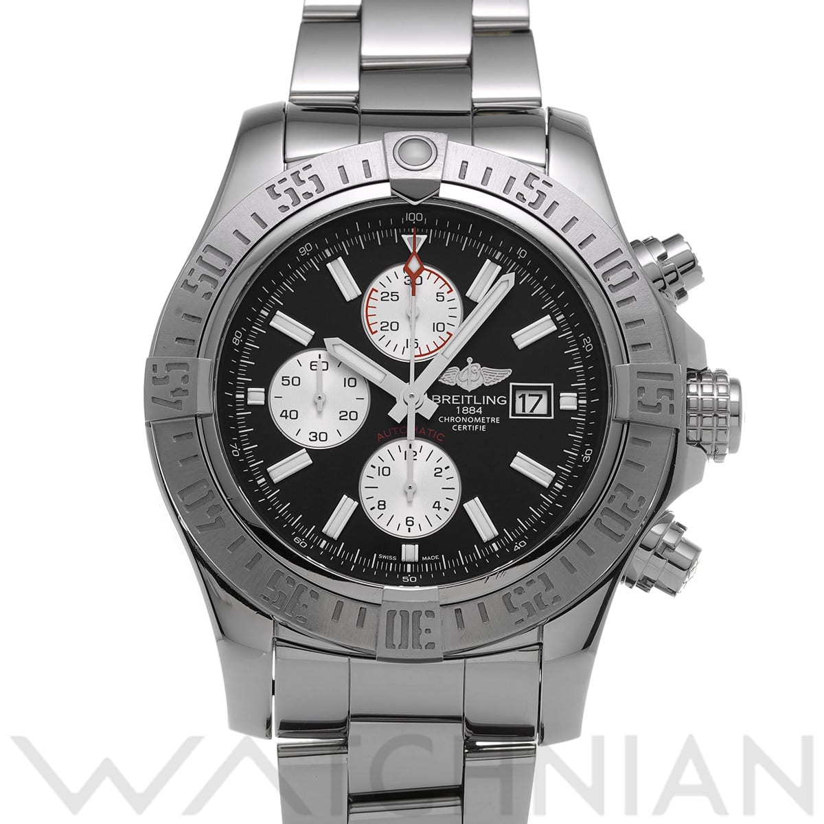 ブライトリング スーパーアベンジャー II A1337111/BC29 ブラック/シルバー メンズ 時計 【中古】【wristwatch】