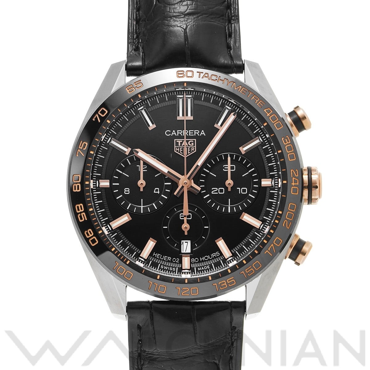 タグ ホイヤー カレラ キャリバーホイヤー02 スポーツ クロノグラフ CBN2A5A.FC6481 ブラック メンズ 時計 【中古】【wristwatch】