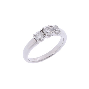 トリロジー ダイヤリング 3PD Pt900プラチナ レディース ジュエリー 【中古】【jewelry】
