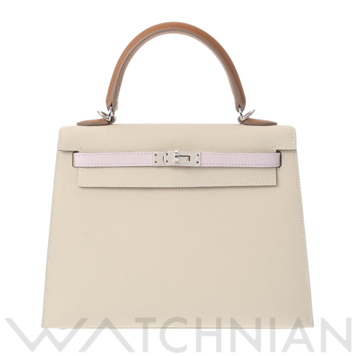 エルメス ケリー 25 外縫い トリコロール 2WAY クレ/ゴールド/モーヴシルベストル/パラジウム金具 ヴォーエプソン レディース バッグ 【未使用】【bag】