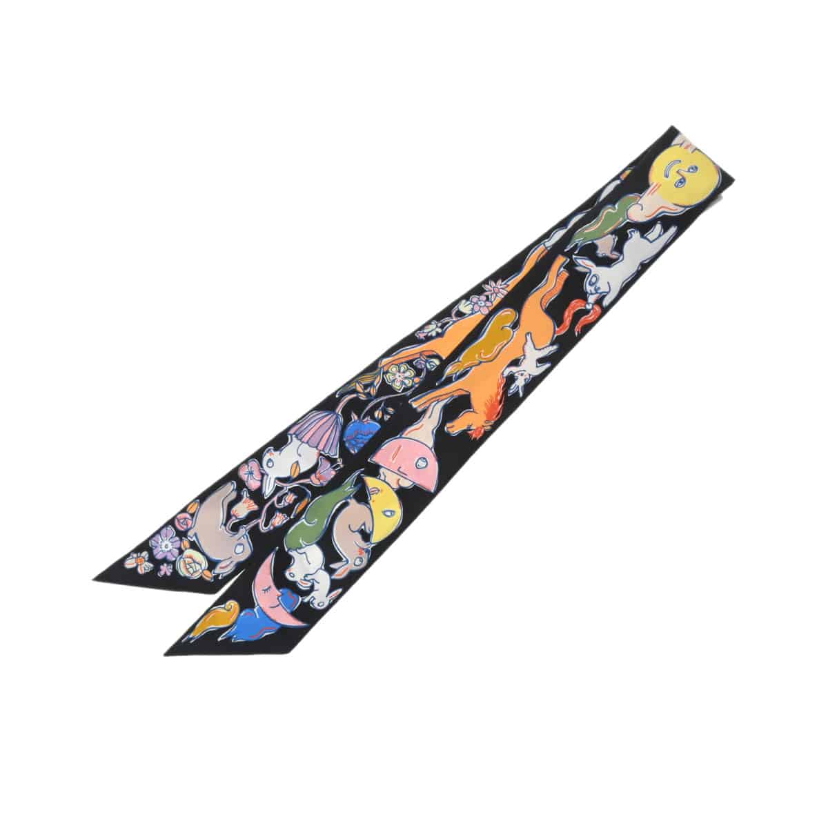 エルメス ツイリー MILLE ET UN LAPINS ブラック 064007S シルク100％ レディース 【新品】【other】