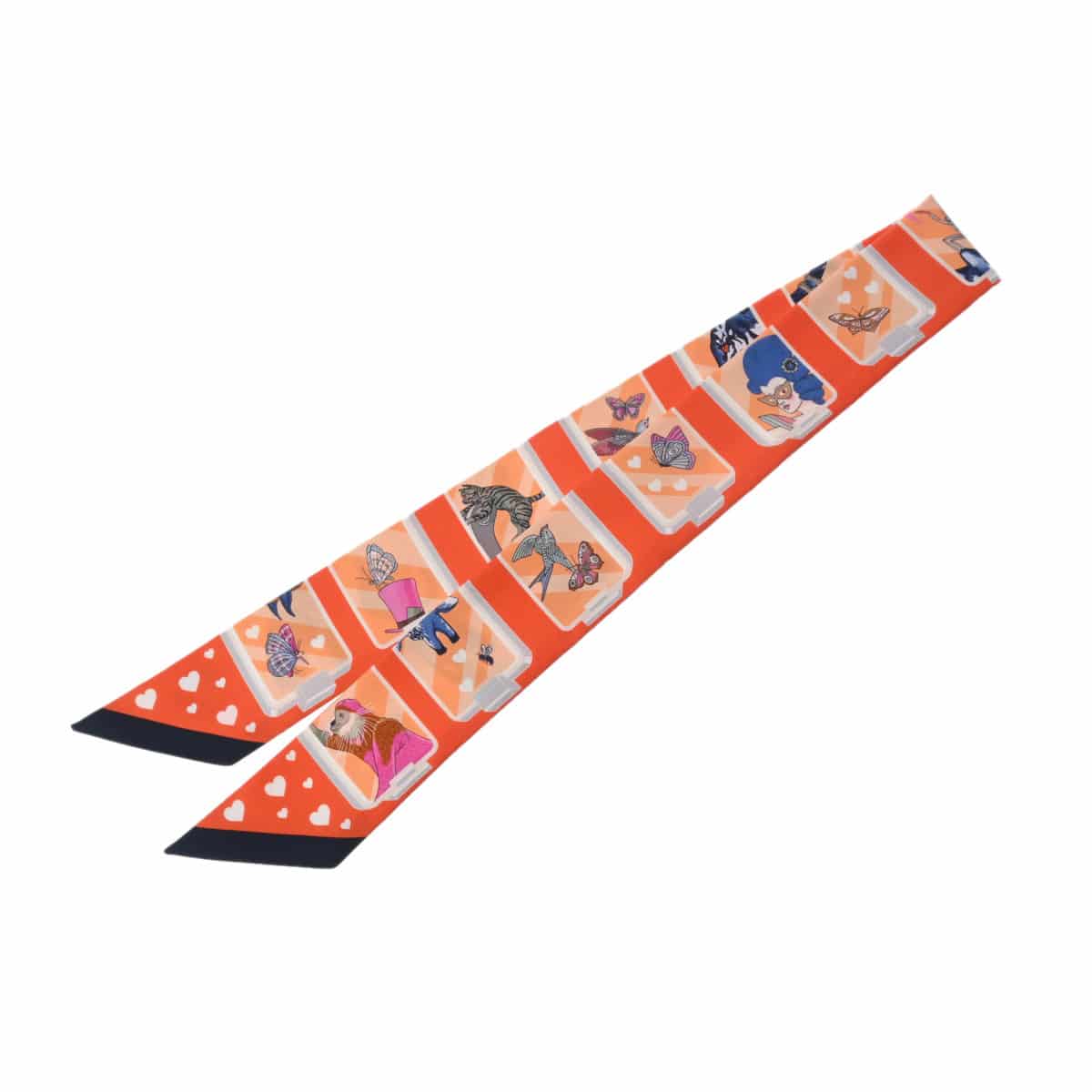 エルメス ツイリー HERMES STORY オレンジ 063875S シルク100％ レディース 【新品】【other】