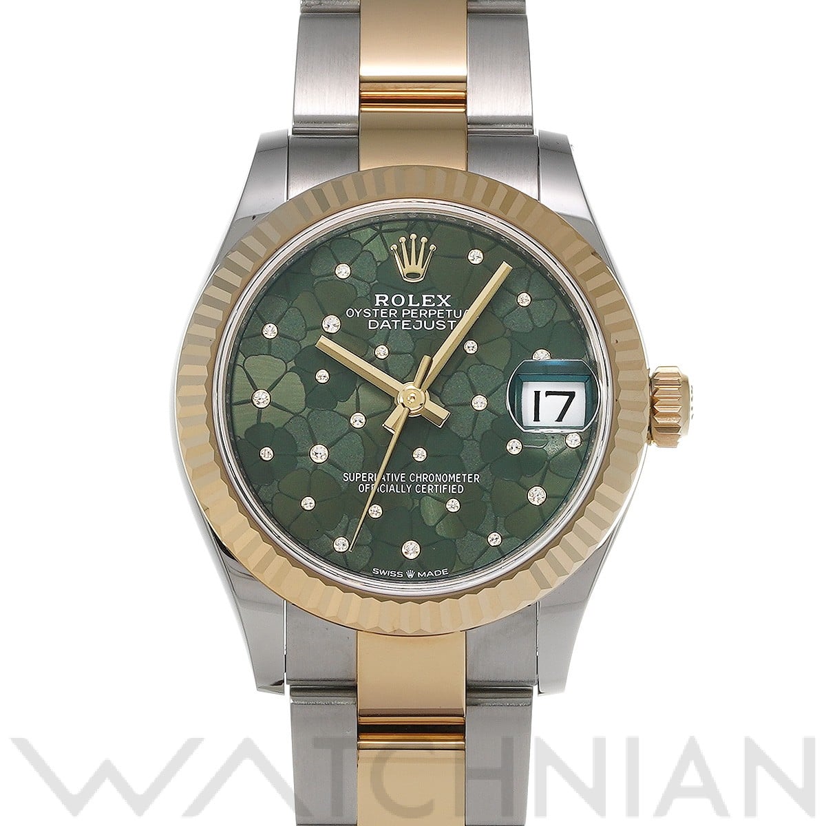 ロレックス デイトジャスト 31 278273 オリーブグリーン フローラルモチーフ/ダイヤモンド ユニセックス 時計 【中古】【wristwatch】