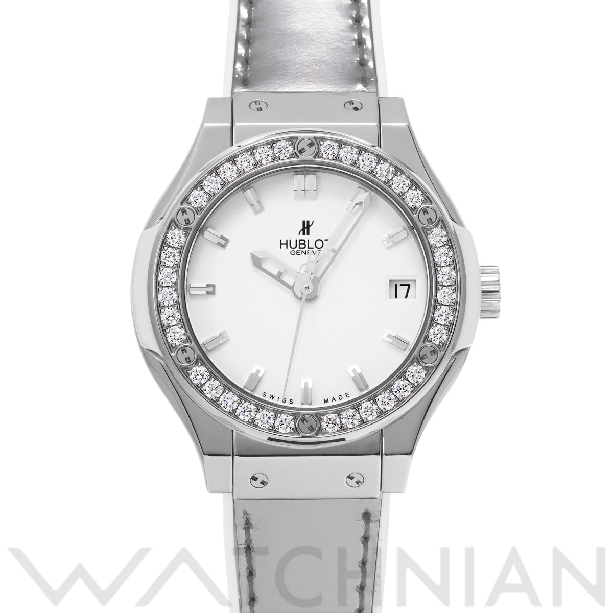 ウブロ クラシックフュージョン チタニウム ホワイトダイヤモンド 581.NE.2010.VR.1104.JSM14 ホワイト レディース 時計 【中古】【wristwatch】