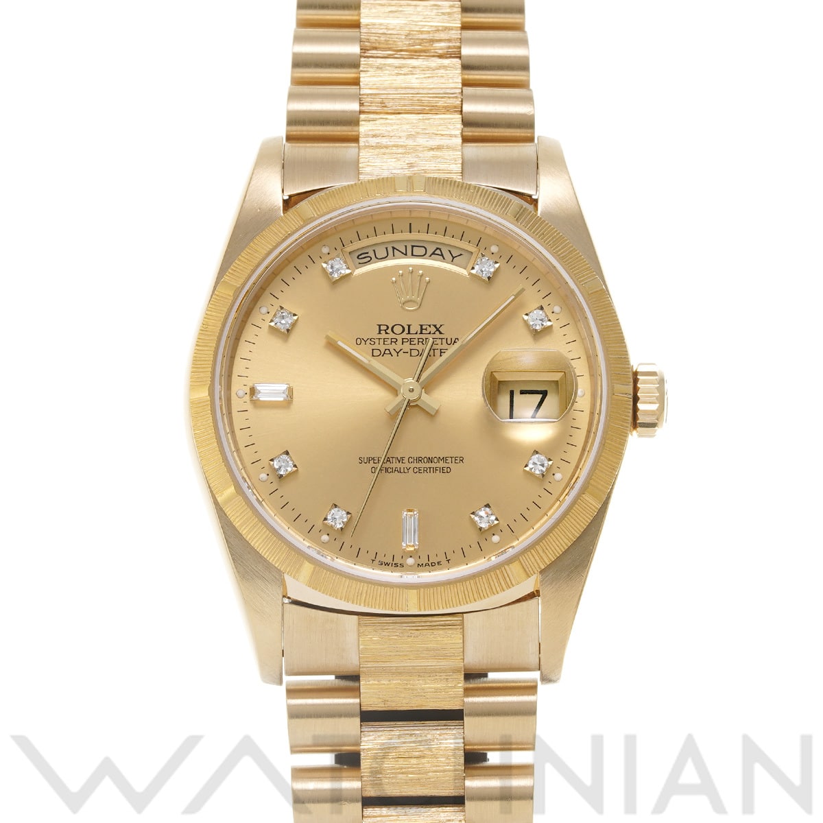 ロレックス デイデイト バーク 18248A シャンパン/ダイヤモンド メンズ 時計 【中古】【wristwatch】