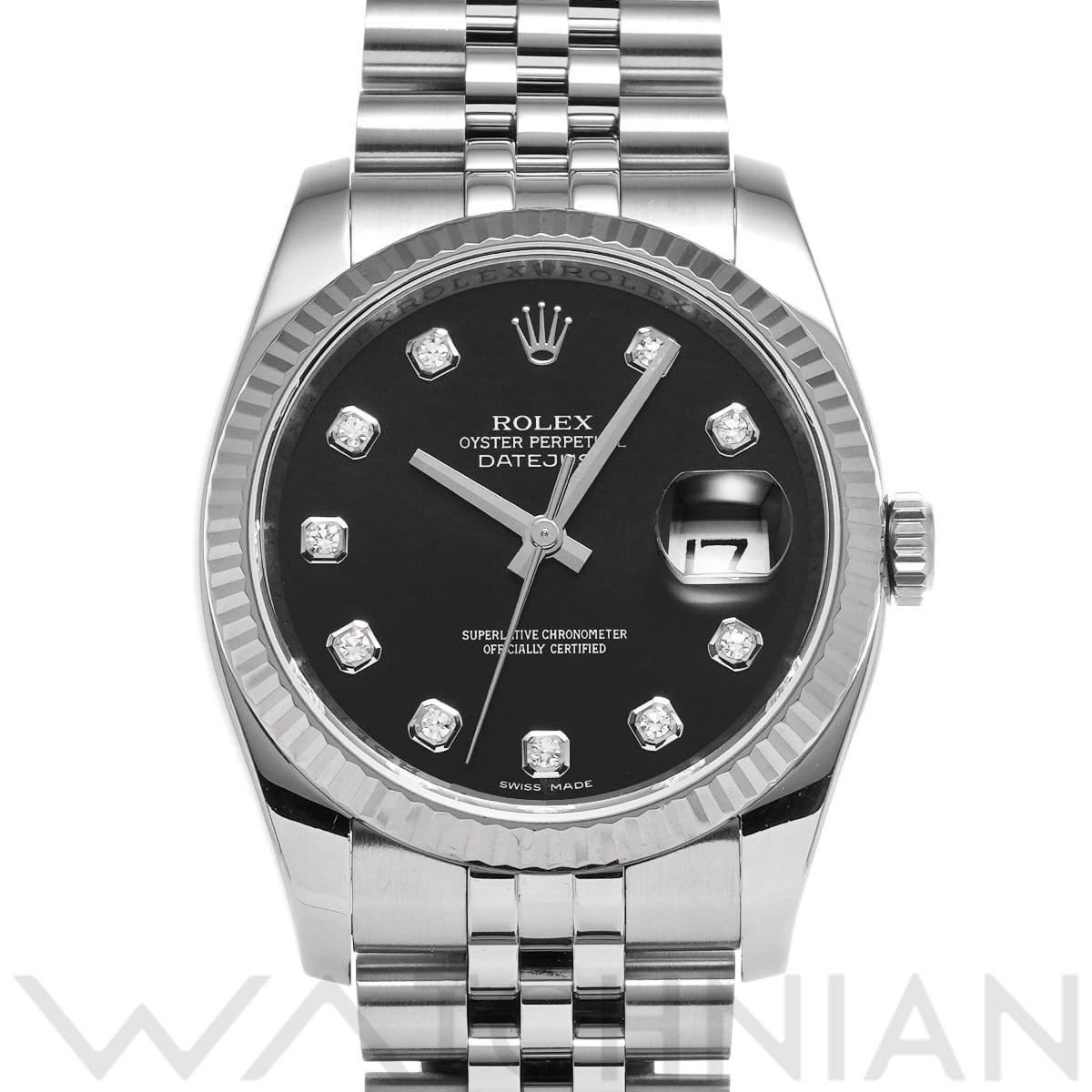 ロレックス デイトジャスト 36 116234G ブラック/ダイヤモンド メンズ 時計 【中古】【wristwatch】