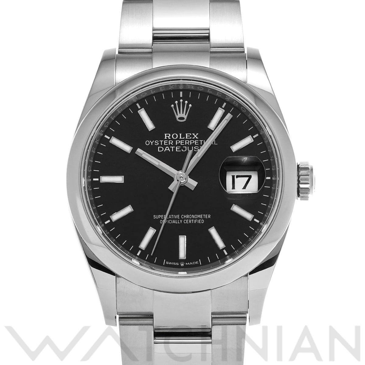 ロレックス デイトジャスト 36 126200 ブライトブラック メンズ 時計 【中古】【wristwatch】