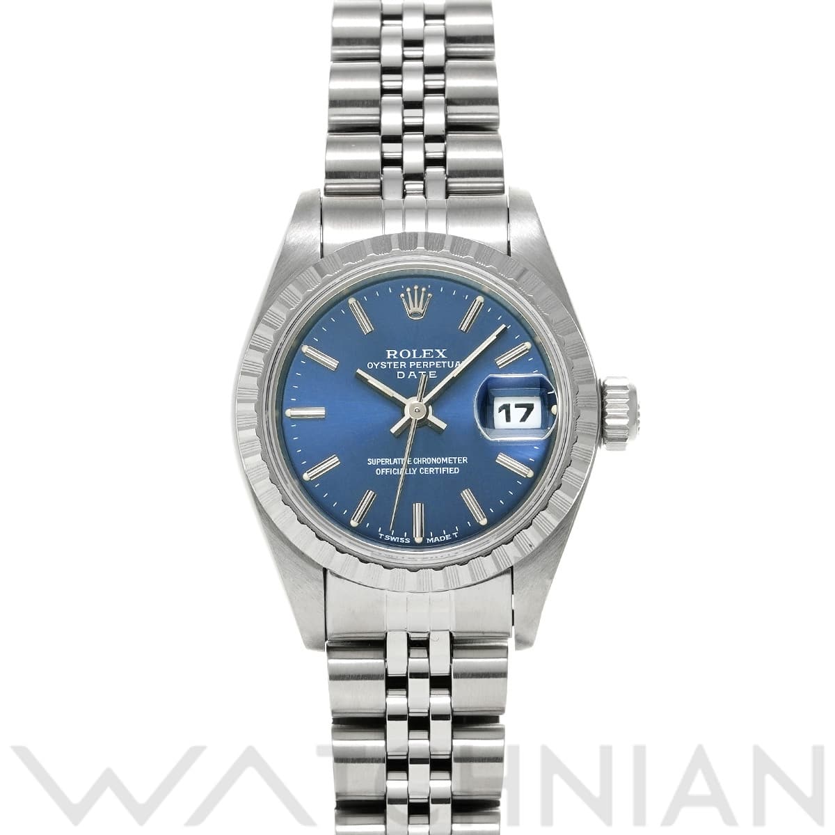 ロレックス オイスターパーペチュアル デイト 69240 ブルー レディース 時計 【中古】【wristwatch】