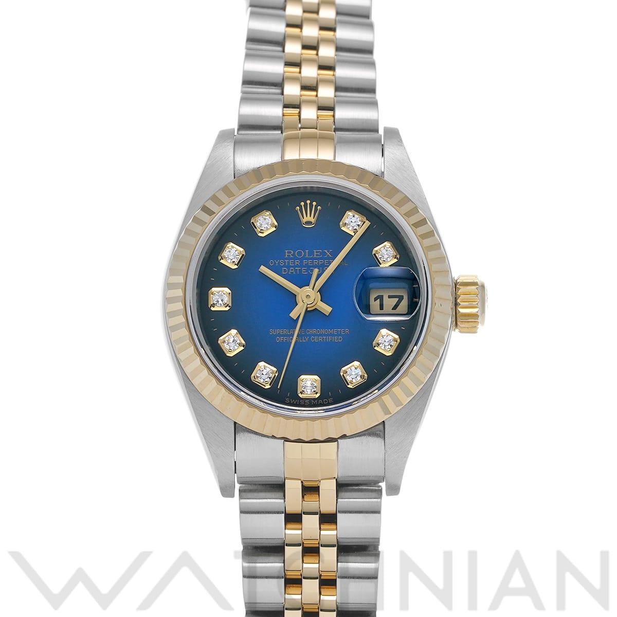 ロレックス デイトジャスト 79173G ブルー・グラデーション/ダイヤモンド レディース 時計 【中古】【wristwatch】