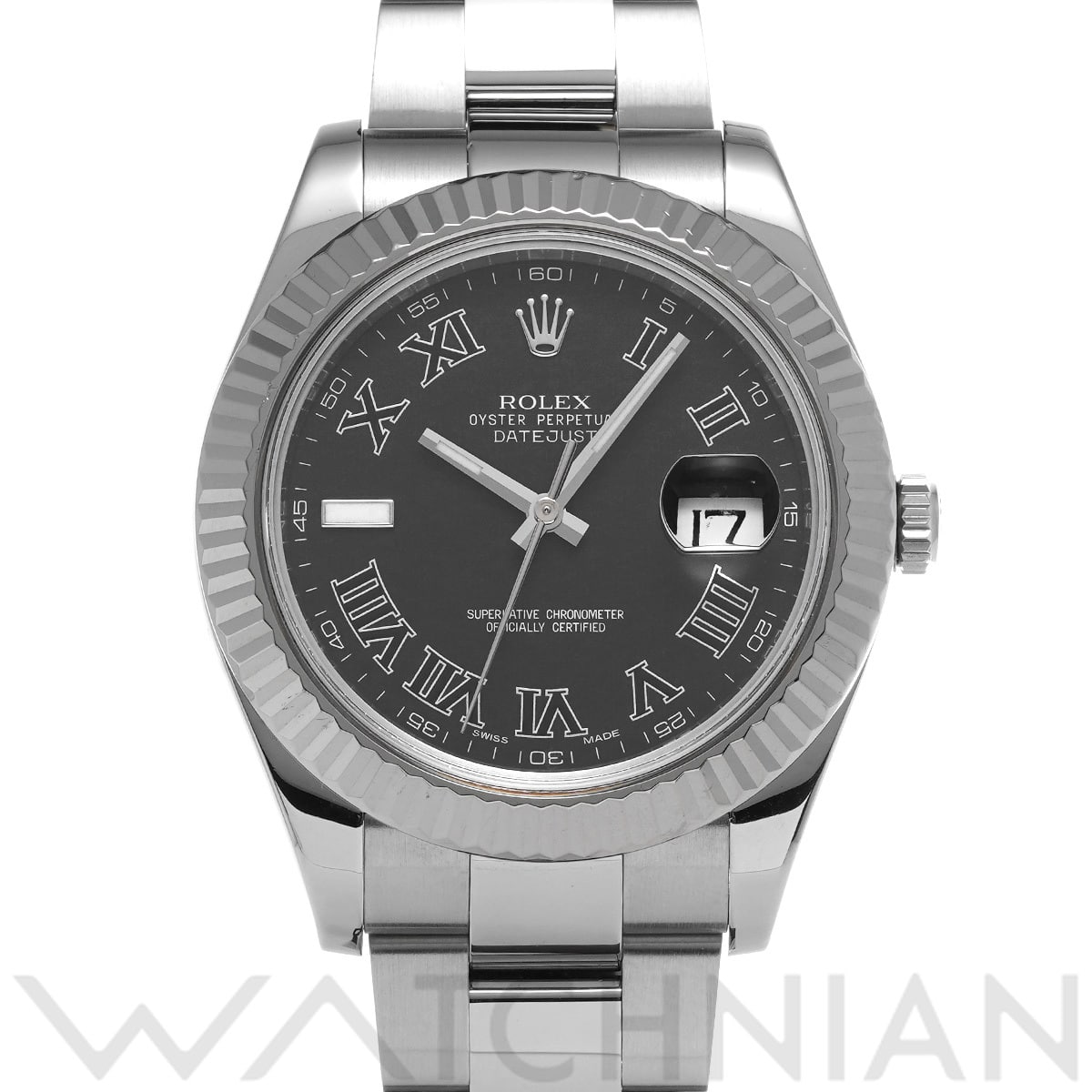 ロレックス デイトジャスト II 116334 グレー メンズ 時計 【中古】【wristwatch】