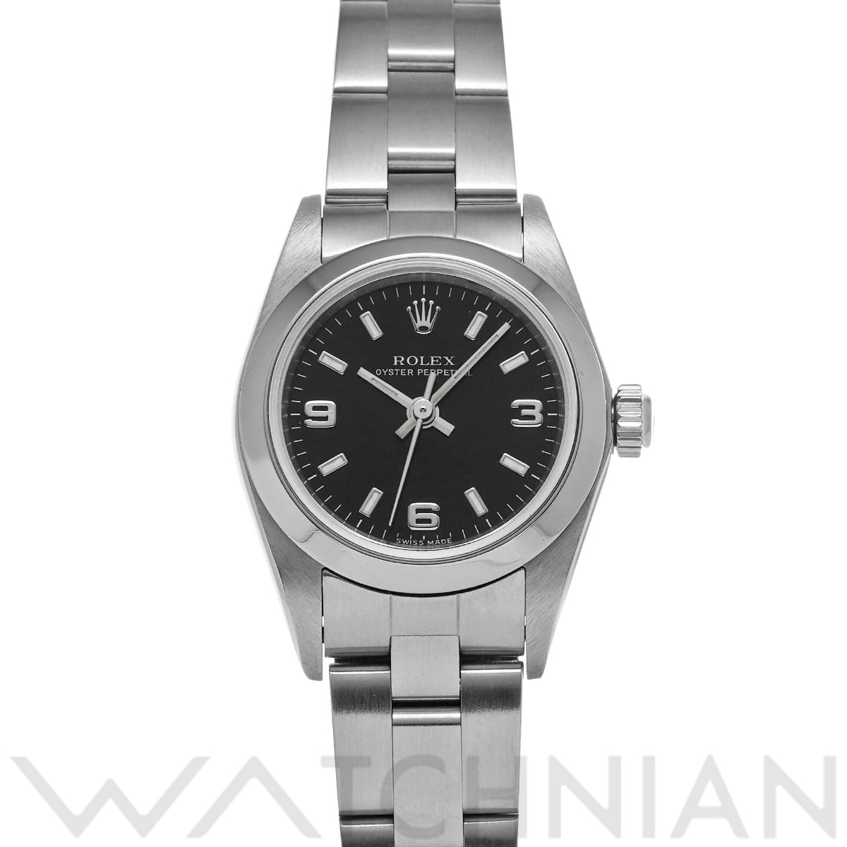 ロレックス オイスターパーペチュアル 76080 ブラック レディース 時計 【中古】【wristwatch】