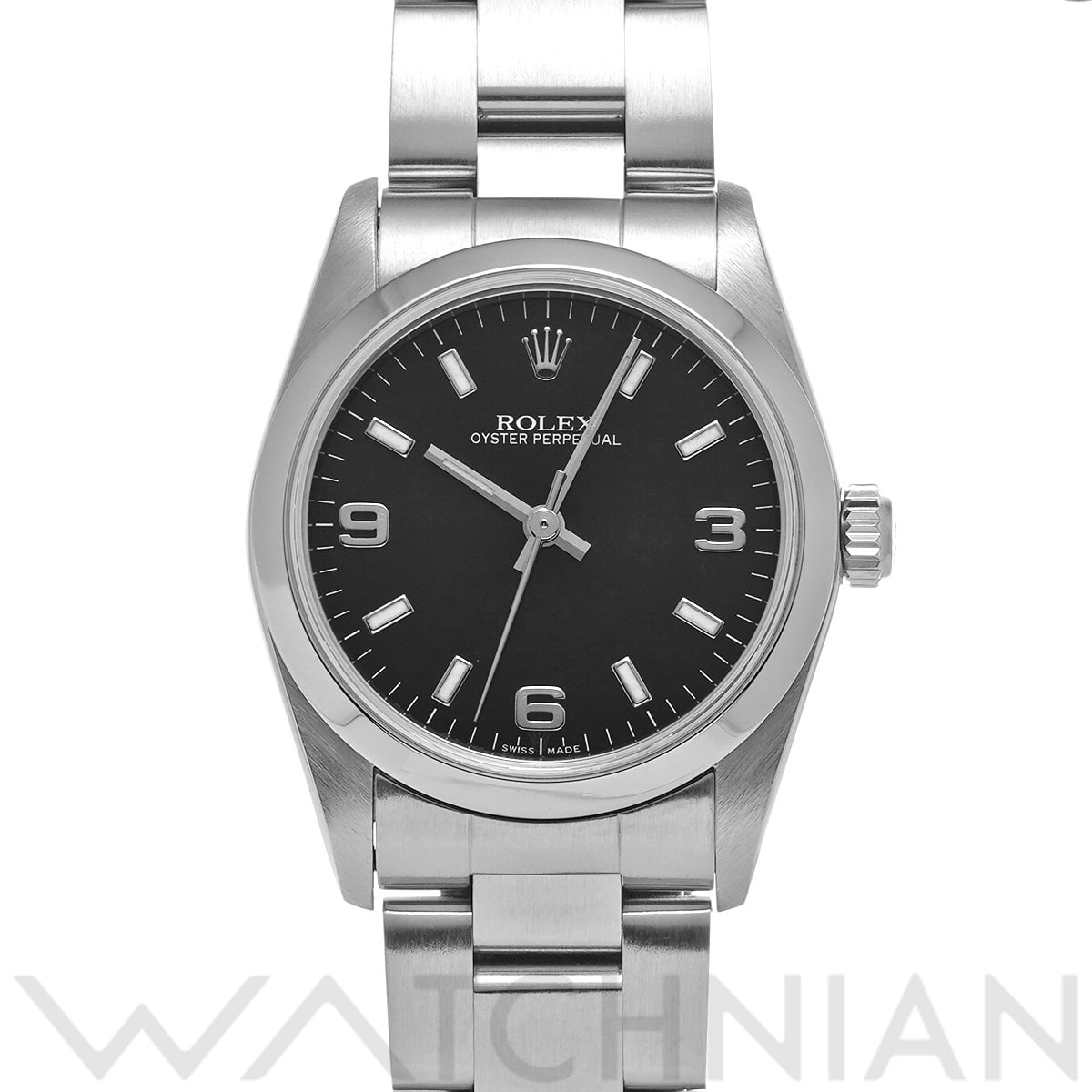 ロレックス オイスターパーペチュアル 77080 ブラック ユニセックス 時計 【中古】【wristwatch】