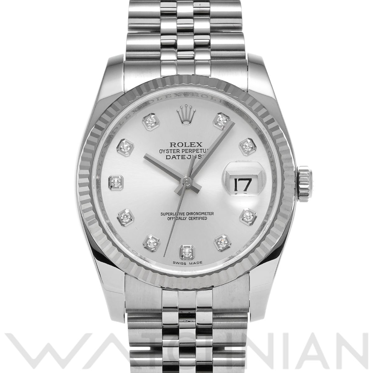 ロレックス デイトジャスト 36 116234G シルバー/ダイヤモンド メンズ 時計 【中古】【wristwatch】