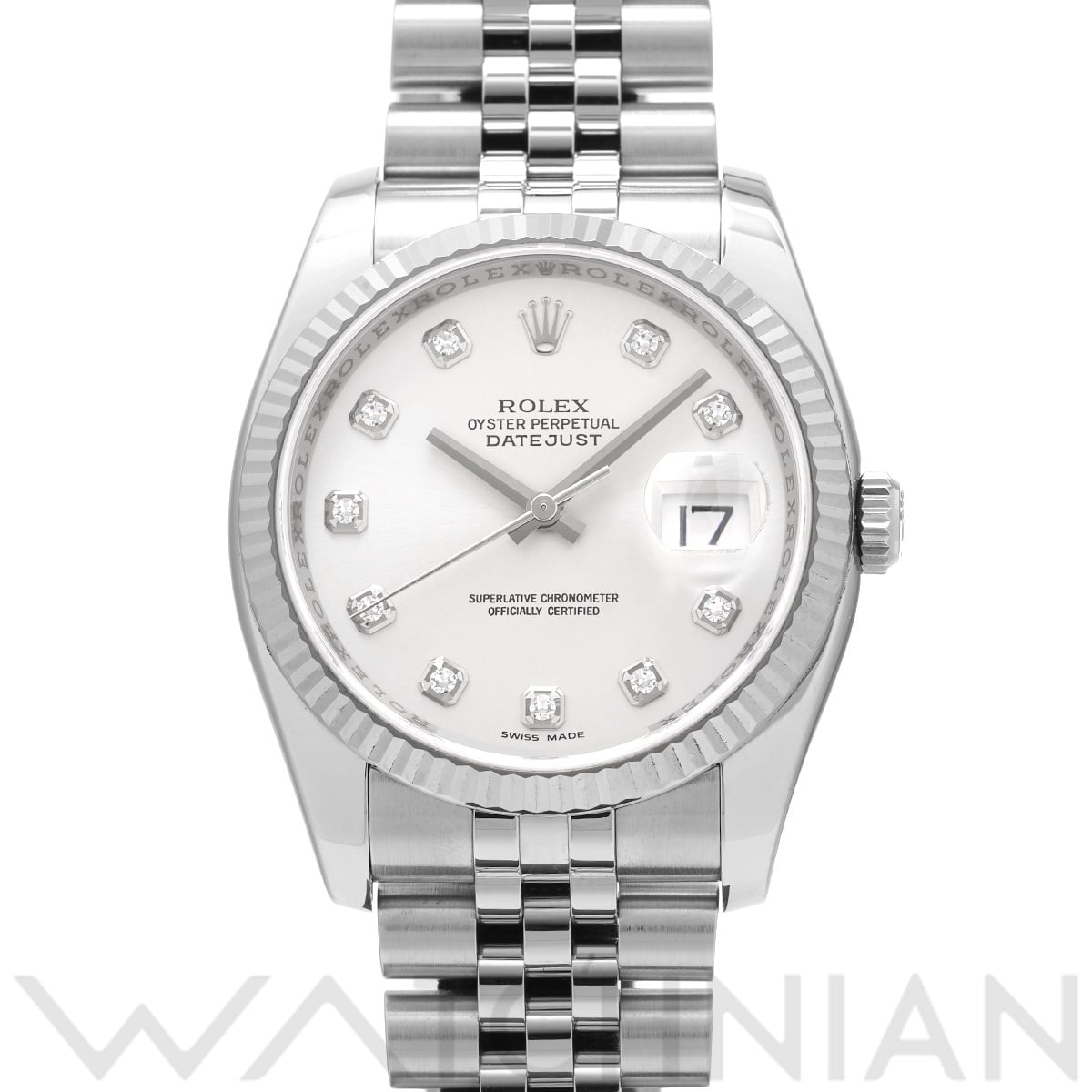 ロレックス デイトジャスト 36 116234G シルバー/ダイヤモンド メンズ 時計 【中古】【wristwatch】