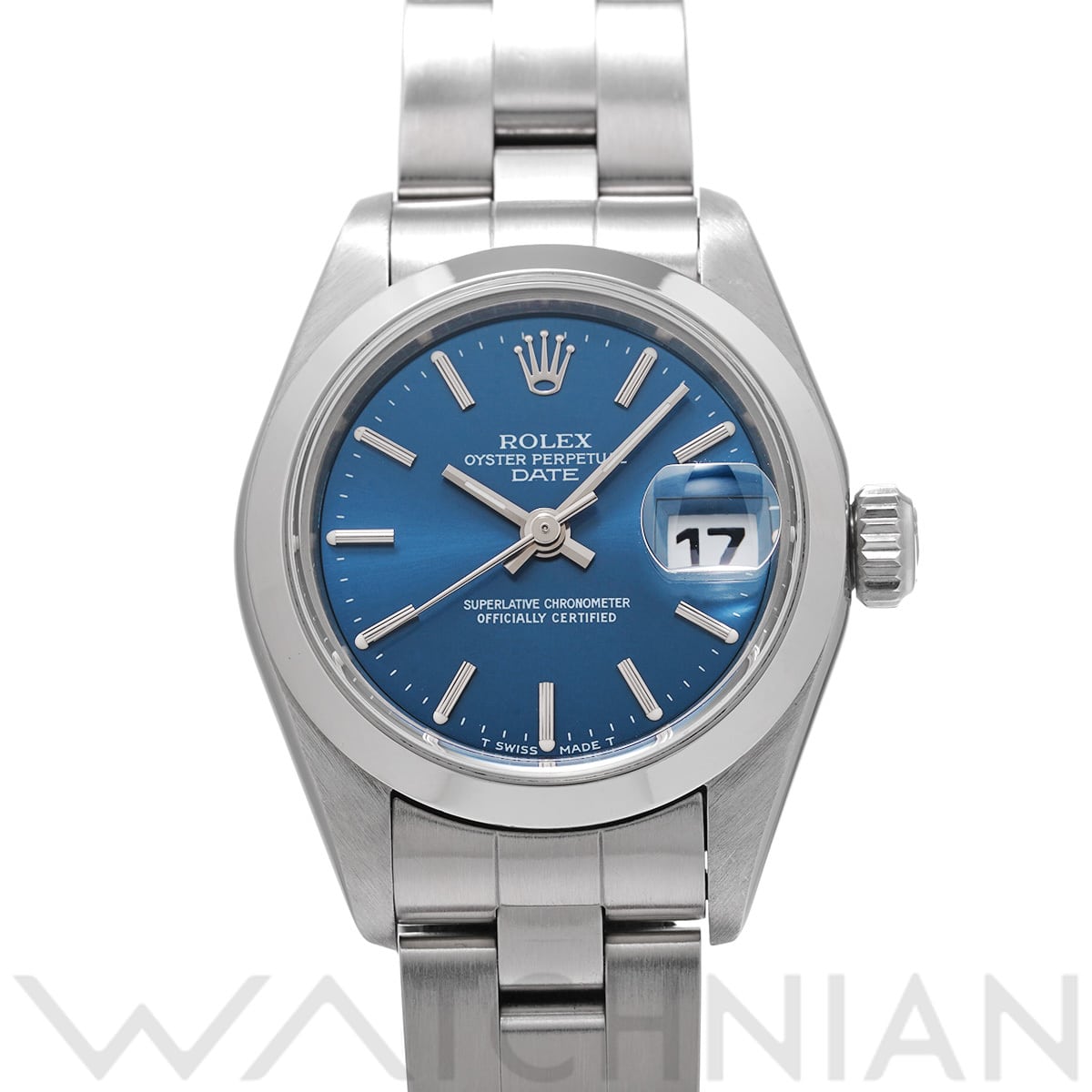 ロレックス オイスターパーペチュアル デイト 69160 ブルー レディース 時計 【中古】【wristwatch】