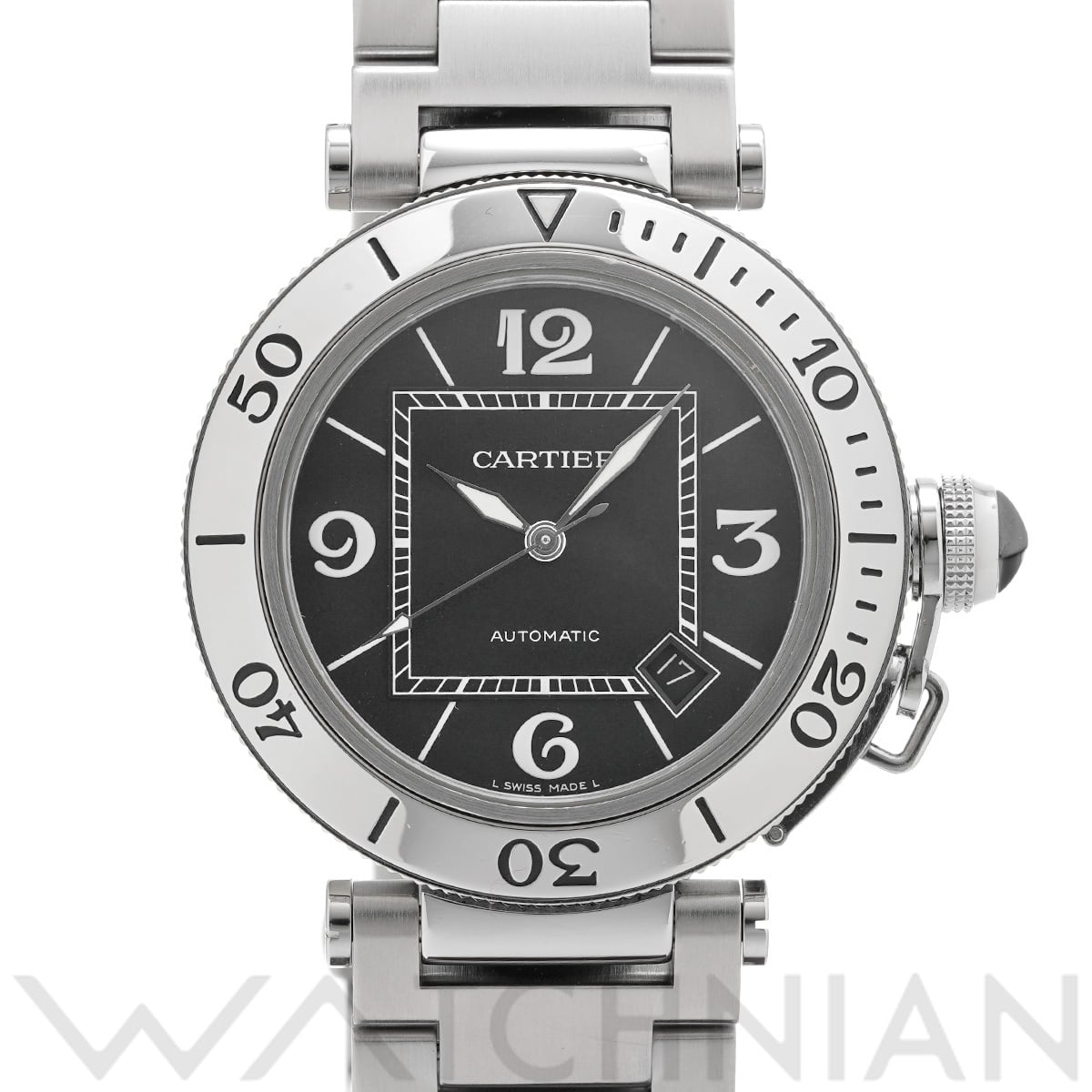 カルティエ パシャ シータイマー W31077M7 ブラック メンズ 時計 【中古】【wristwatch】